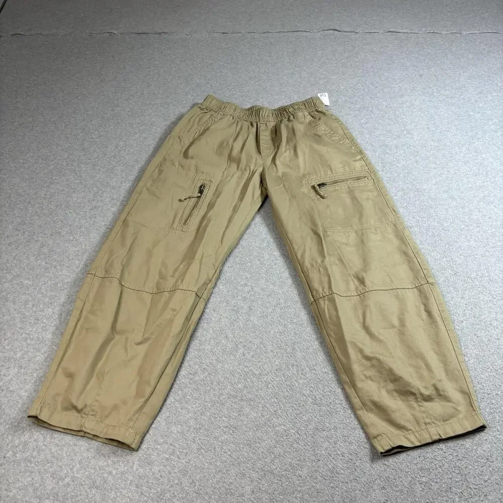 Gap Kids Pants Boys XXL 14-16 Khaki Cargo Barrel Leg Zip Pocket Youth Uniform